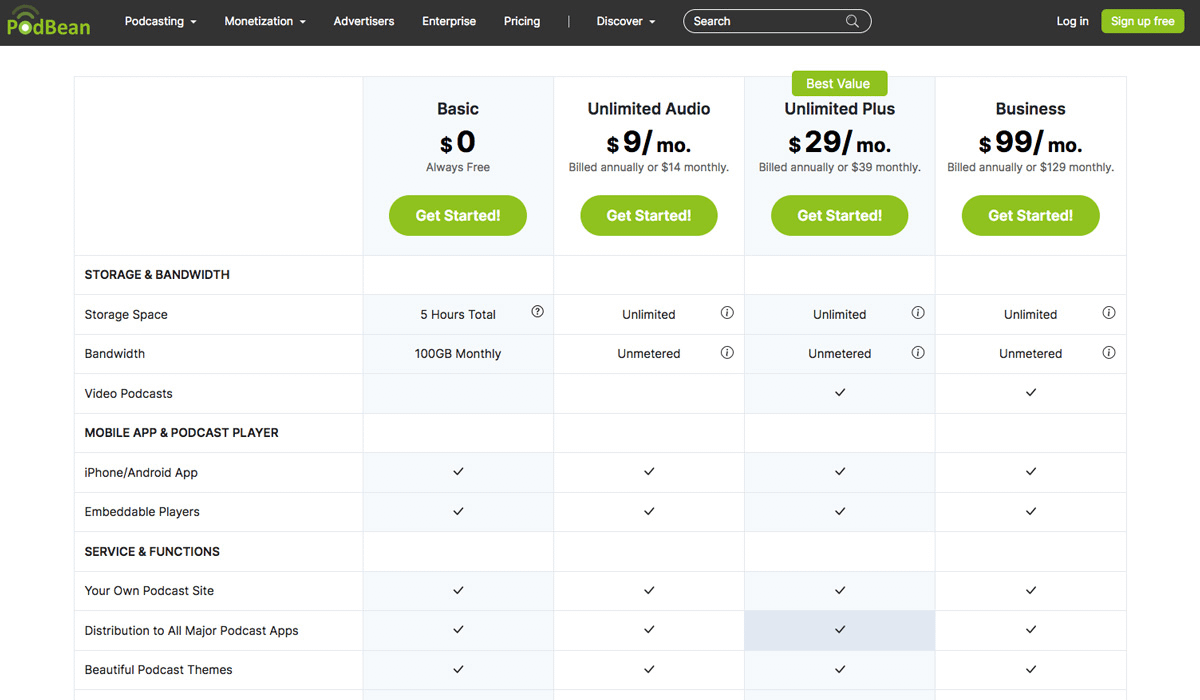 podcast recording software-podbean